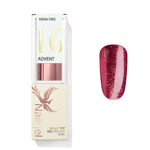 Advent 16 - Gellack 8 ml - Glitzerndes Dunkel-Roségold -