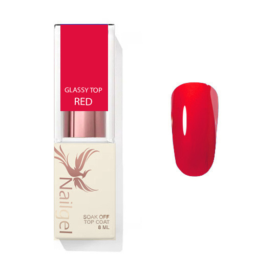 Glassy Top Coat- - RED- 8ml