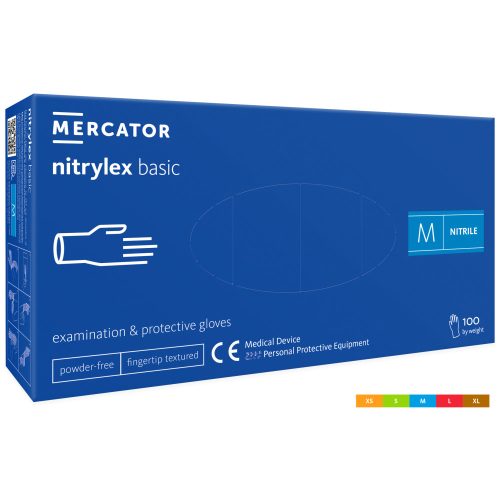 NITRYLEX BASIC A100 BLUE - puderfreie blaue Untersuchungsnitrilhandschuhe S